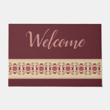 Dusty Rosa Burgundy E Cream Floral Acentos