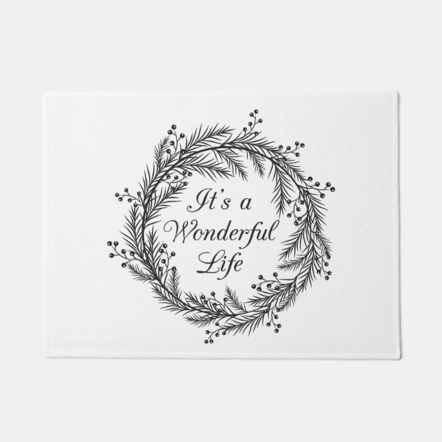 Tapete É uma vida maravilhosa - esteira de porta do Natal (Frente)