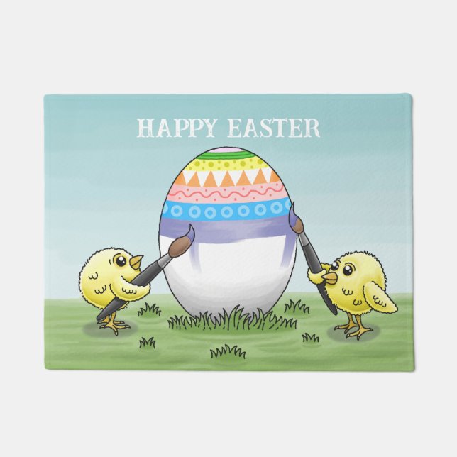 Tapete Easter egg painted by the two chickens (Frente)