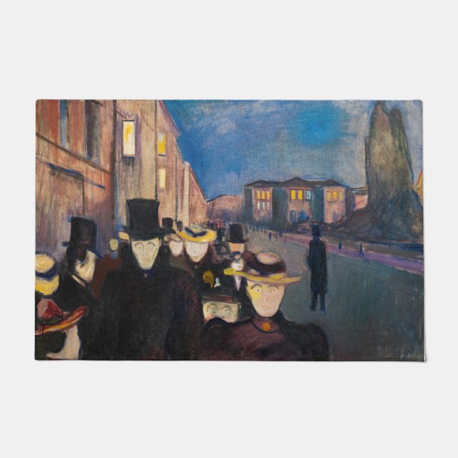 Tapete Edvard Munch - Noite em Karl Johan Street (Frente)
