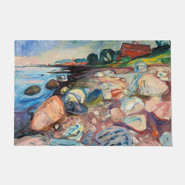Tapete Edvard Munch - Shore com Casa Vermelha (Frente)
