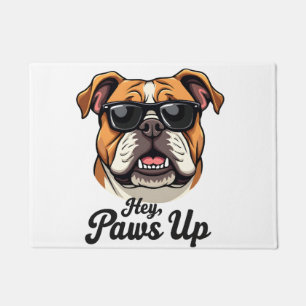 Tapete Ei Patas para Cima Bulldog Vintage com Óculos de S