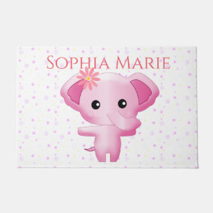 Tapete Elefante De Bebê Rosa Bonito