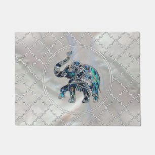 Tapete Elefante quadro prata no olmo e na pérola