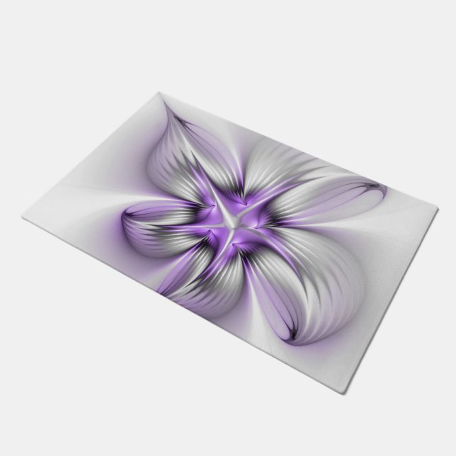 Tapete Elegância Floral Moderna Abstrato Violet Art (Inclinado)