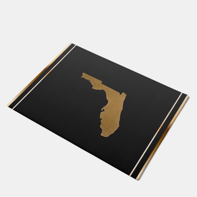 Tapete Elegant Chic Gold & Black Florida State Map (Inclinado)