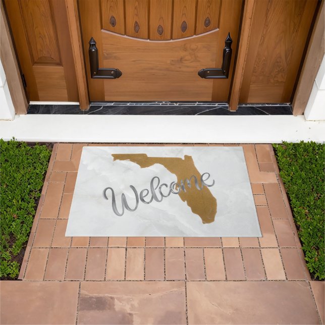 Tapete Elegant Gold Florida State Map Welcome (Ar livre)