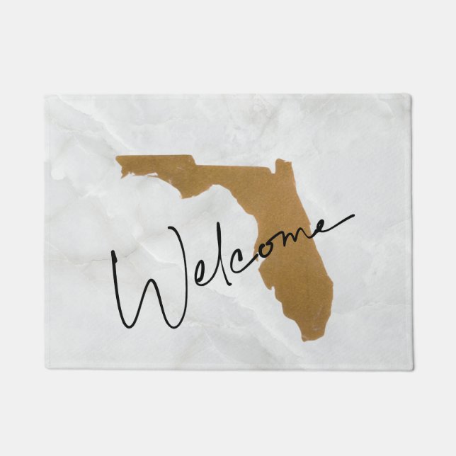 Tapete Elegant Gold Florida State Map Welcome (Frente)