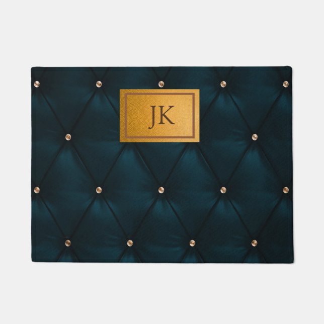 Tapete Elegant Green, Diamantes, Monograma (Frente)