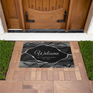 Tapete Elegante Ágata Brilhante Prata Personalizada