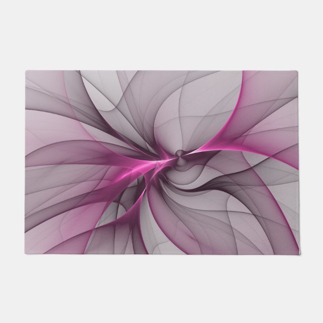 Tapete Elegante Caos Moderno, Abstrato, Arte Fractal Rosa (Frente)
