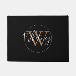 Tapete Elegante Estilo Nome em Script Monograma Preto Dou