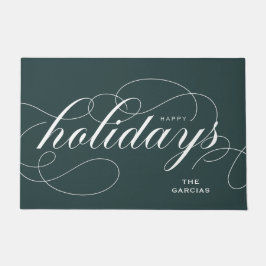 Tapete Elegante Flourish Script Happy Holidays Green Gree