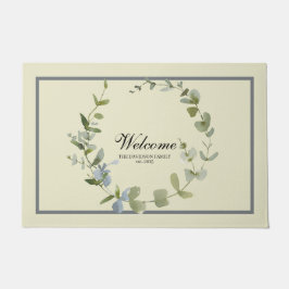 Tapete Elegante Greenery Eucalyptus Wreath Family Bem-vin