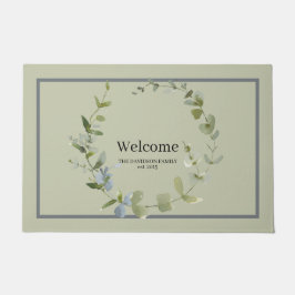 Tapete Elegante Greenery Wreath Family Welcome