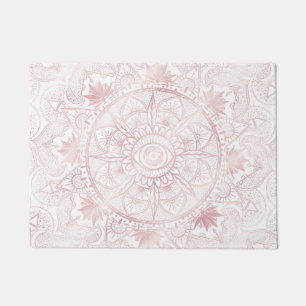 Tapete Elegante White Rose Dourada Olho Sol Lua Mandala