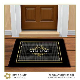 Tapete Elegante Xadrez Escocês Personalizável com Emblema