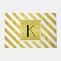Elegantes Listras de Monograma Dourado
