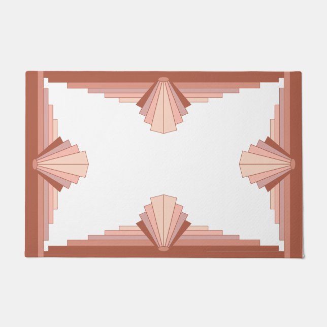 Tapete Elementos de arte deco numa paleta dourada rosa (Frente)