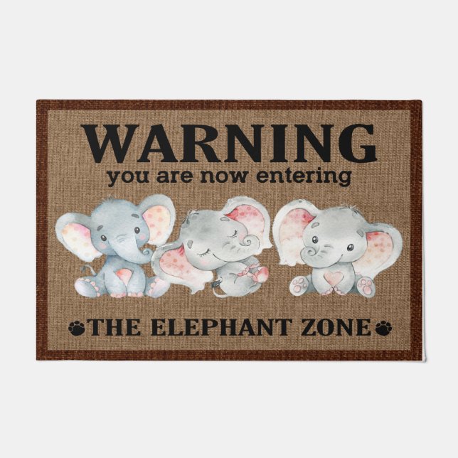 Tapete Elephant Doormat, Elephant Lovers Welcome Mat Gift (Frente)