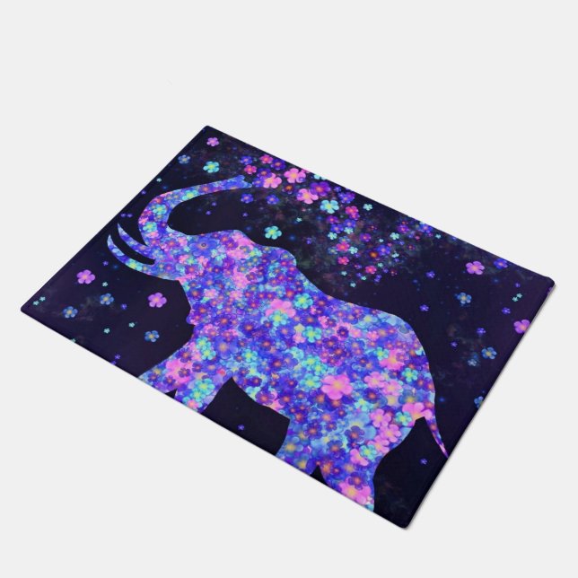 Tapete Elephant Flowers Doormat Primavera Joy (Inclinado)