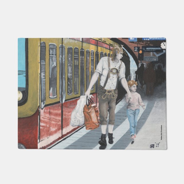 Tapete Elf Family Comprando Fantasy Art Door Mat (Frente)