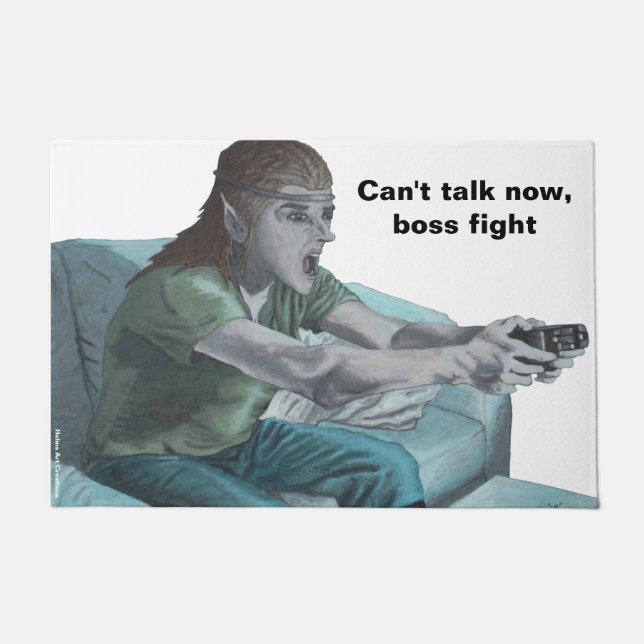 Tapete Elf Video Gamer Boss Fight Door Mat (Frente)