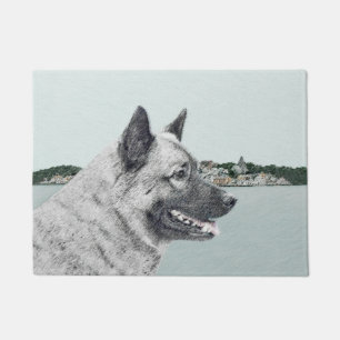 Tapete Elkhound norueguês na pintura da vila - Arte canin