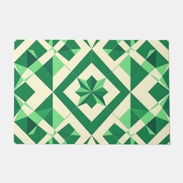 Tapete Emerald Green Geometric Star Pattern (Frente)