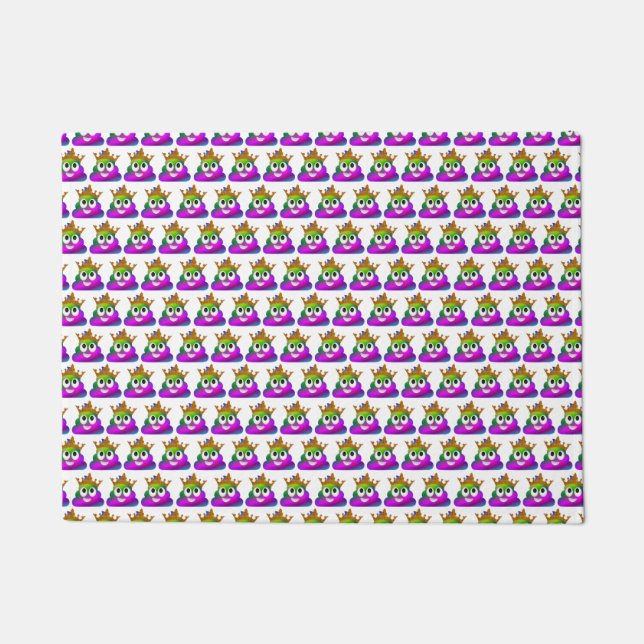 Tapete Emoji Coroa de Princesa Arco-íris Cocô (Frente)