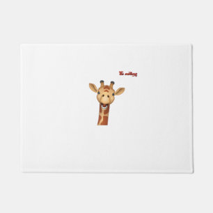 Tapete emoji feliz face de girafa entusiasmada