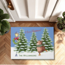 Encantadora Cena de Natal Nome da Família de Neve