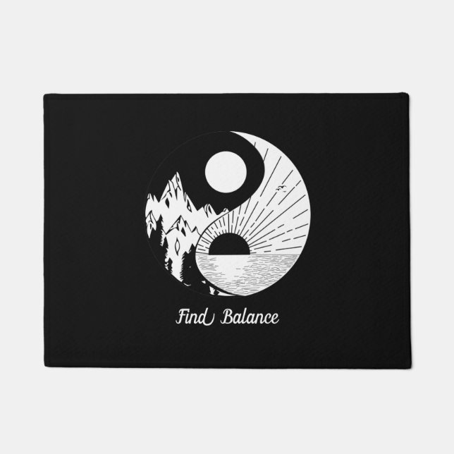 Tapete Encontre o saldo Zen Yin Yang Black White (Frente)