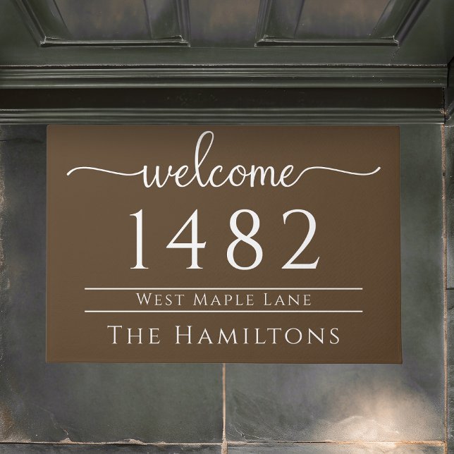 Tapete Endereço personalizado do nome da família castanho (Criador carregado)