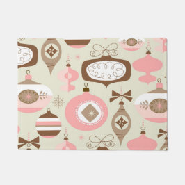 Tapete Enfeites de natal cor-de-rosa & cinzentos do