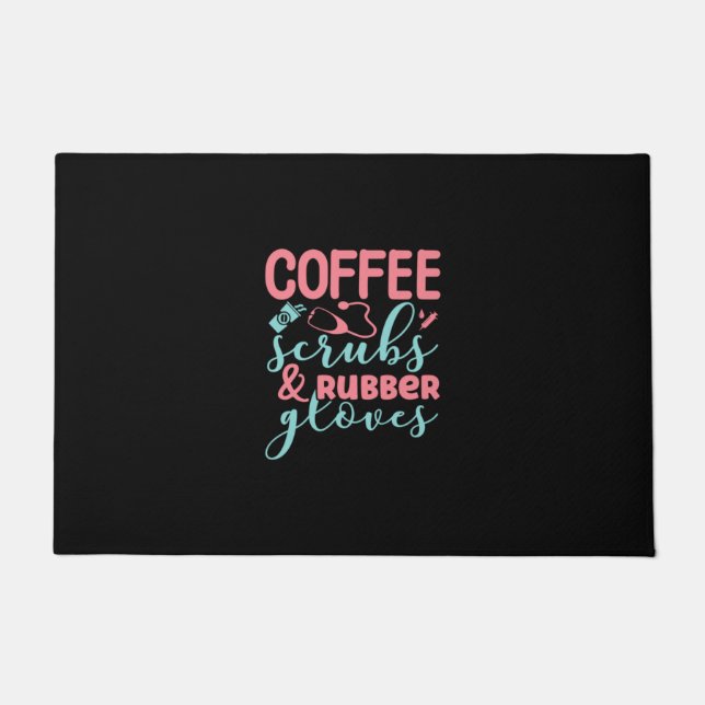 Tapete Enfermeira Presente Esfregões De Café E Luvas De B (Frente)