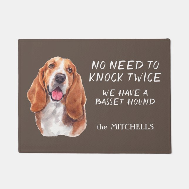Tapete Engraçado Basset Hound Doormat (Frente)