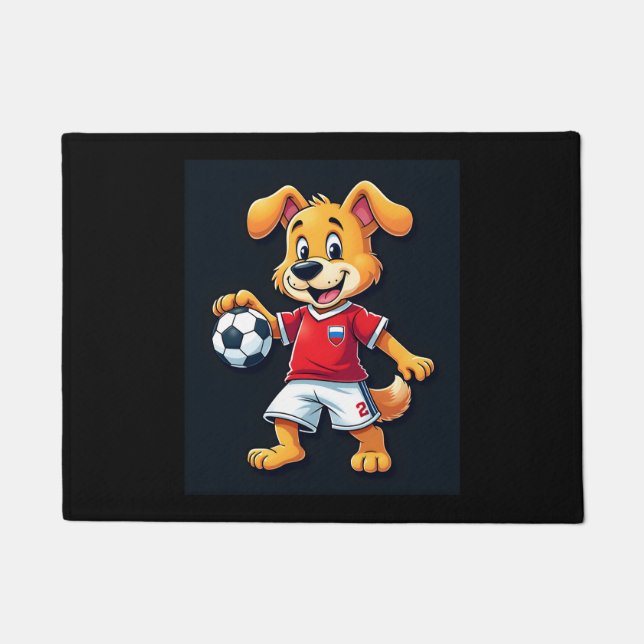 Tapete Engraçado Cachorro Rússia Futebol Jersey Foo Russo (Frente)
