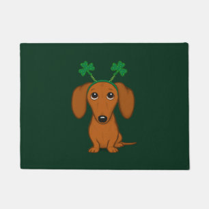 Tapete Engraçado Cachshund Shamrocks no Dia de São Patr