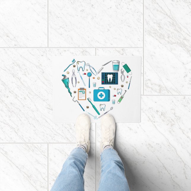Tapete Engraçado Dentista Dental Tool Heart (Interior)