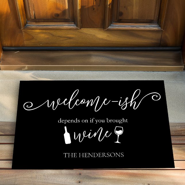 Tapete Engraçado Depende Se Você Trouxe Vinho Bem-Vindo (Criador carregado)