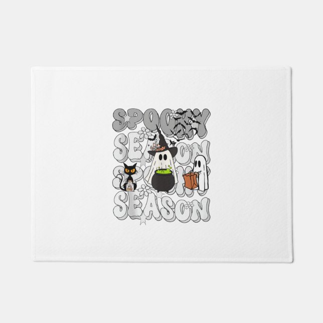 Tapete Engraçado Dizer "Spooky Season Halloween Cat Ghost (Frente)