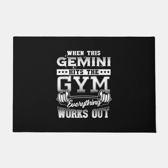 Tapete Engraçado Gemini Gym Workout Design (Frente)