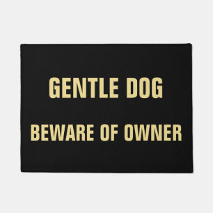 Tapete Engraçado Humor Gentil Cão Cuidado Com A Entrada D