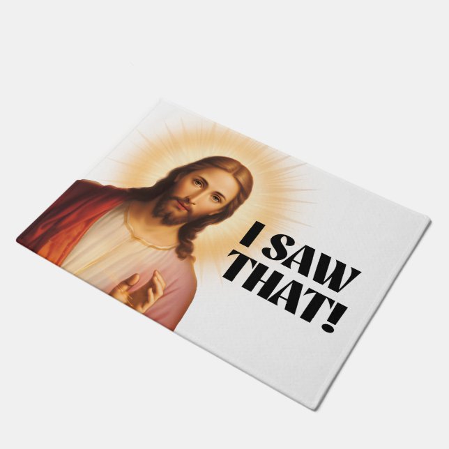 Tapete Engraçado Jesus Meme Eu Vi Isso (Inclinado)