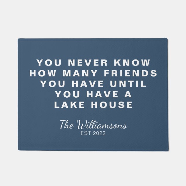 Tapete Engraçado Lago Amigos Citação Personalizada Azul (Frente)