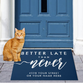 Tapete Engraçado Marinho De Boas-Vindas Azul E Branco Tip