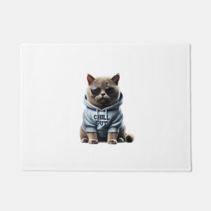 Tapete Engraçado Preguiçoso, Gato de Cabeça-de-Obra Britâ