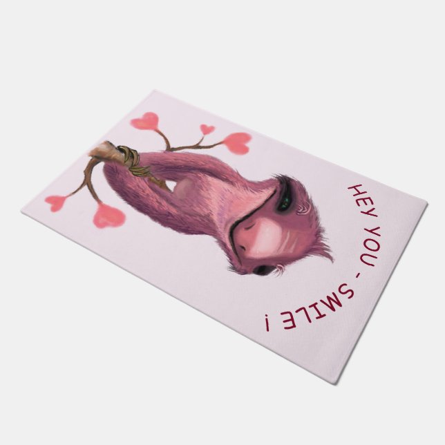 Tapete Engraçado Romântico Sloth Sloth Doormat (Inclinado)