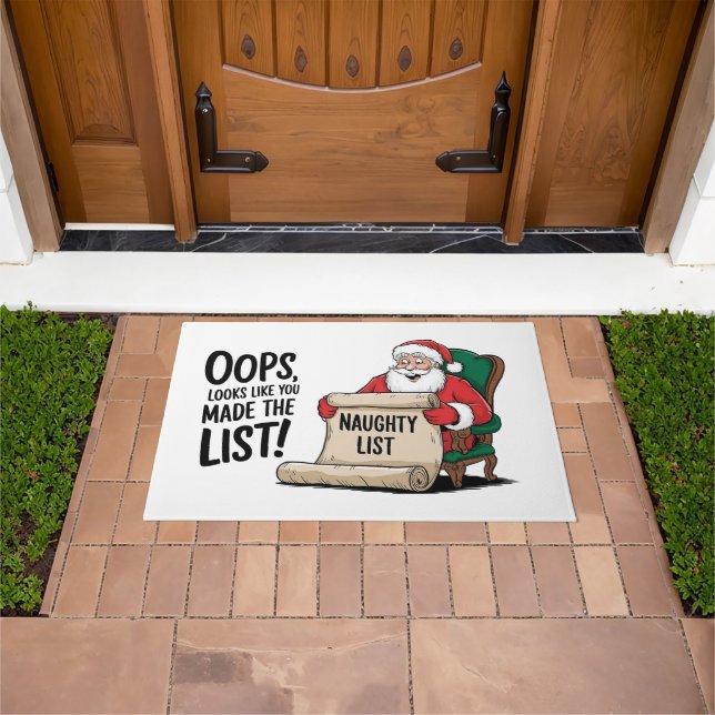 Tapete Engraçado Santa Claus Naughty List Design de Natal (Ar livre)